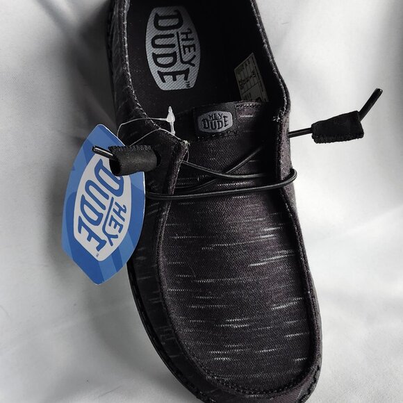 Hey Dude Wendy Heathered Stretch Casual Shoe Size 7 NWT Black - Picture 3 of 5